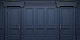 Tapet personalizat arhitectural walls cu ancadramente de perete in nuante de albastru inchis deep blue