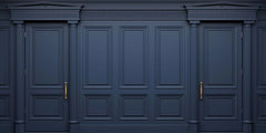 Tapet personalizat arhitectural walls cu ancadramente de perete in nuante de albastru inchis deep blue