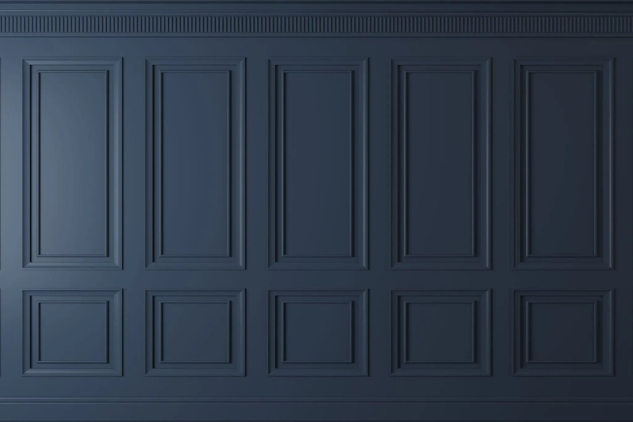 Tapet personalizat arhitectural walls cu ancadramente de perete in nuante de albastru inchis deep dark blue