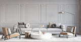 Tapet personalizat arhitectural walls cu ancadramente de perete albe clasice white deco