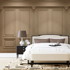 Tapet personalizat arhitectural walls cu ancadramente de perete bej cu accente de lumini spotlight