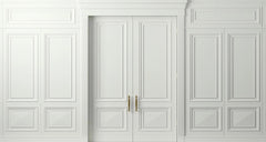 Tapet personalizat arhitectural walls cu ancadramente de perete si usi in nuante de gri deschis light grey doors