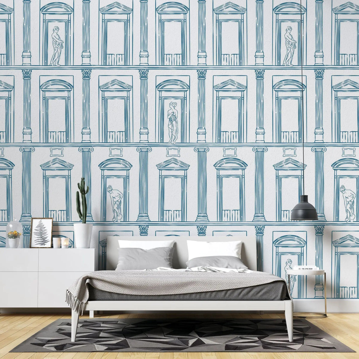 Tapet personalizat arhitectural walls cu ancadramente de perete cu sculpturi ilustrate sketch sculptures