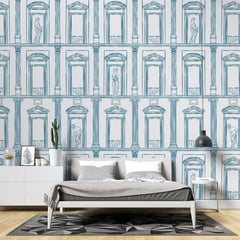 Tapet personalizat arhitectural walls cu ancadramente de perete cu sculpturi ilustrate sketch sculptures