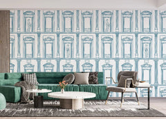 Tapet personalizat arhitectural walls cu ancadramente de perete cu sculpturi ilustrate sketch sculptures