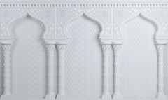 Tapet personalizat arhitectural walls cu arabescuri albe marocane white arabesque