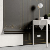 Tapet personalizat arhitectural walls design rafinat nuante negru aspect sofisticat modern profunzime stil incapere refined black