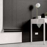 Tapet personalizat Architectural Walls cu panouri decorative din lemn in nuante de negru - DARK GREY WAINSCOT