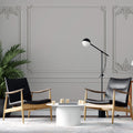 Tapet personalizat Architectural Walls cu panouri si baghete decorative in nuante de alb - WIDE WHITE BOISERIE