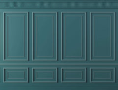 Tapet personalizat Architectural Walls cu panouri decorative in nuante turcoaz - TURQUOISE WAINSCOT