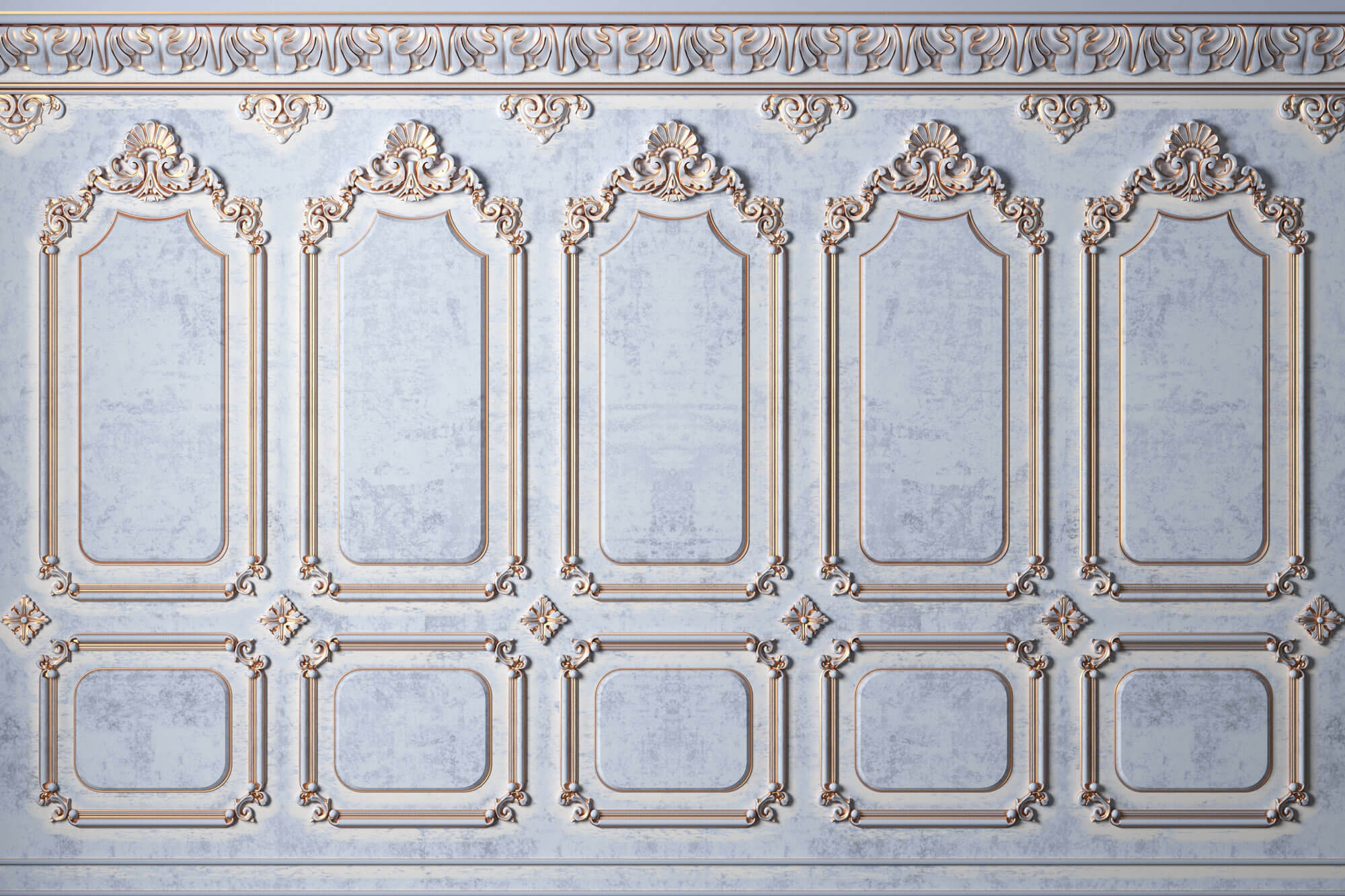 Tapet personalizat Architectural Walls cu rame decorative vintage elegant - CINDERELLA ROYAL