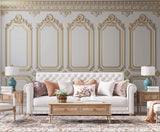 Tapet personalizat Architectural Walls cu rame decorative aurii in stil baroc elegant - QUEEN ELIZABETH