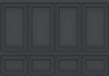 Tapet personalizat Architectural Walls cu panouri decorative din lemn in nuante de negru - DARK GREY WAINSCOT