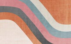 Tapet retro & vintage cu dungi colorate in stil retro retro lines