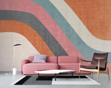 Tapet retro & vintage cu dungi colorate in stil retro retro lines