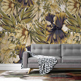 Tapet personalizat retro & vintage cu floarea soarelui in stil retro retro sunflowers