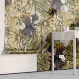 Tapet personalizat retro & vintage cu floarea soarelui in stil retro retro sunflowers