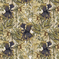 Tapet personalizat retro & vintage cu floarea soarelui in stil retro retro sunflowers