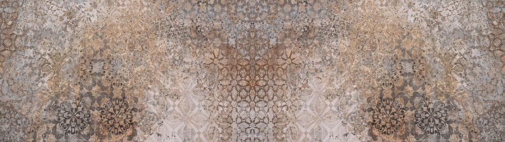 Tapet Personalizat Retro Vintage cu elemente abstracte de mosaic floral - VINTAGE PSYCHEDELIC