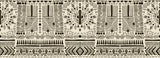 Tapet Personalizat Retro Vintage cu modele aztece si tribale in nuante de crem si negru - AZTEC TRIBAL