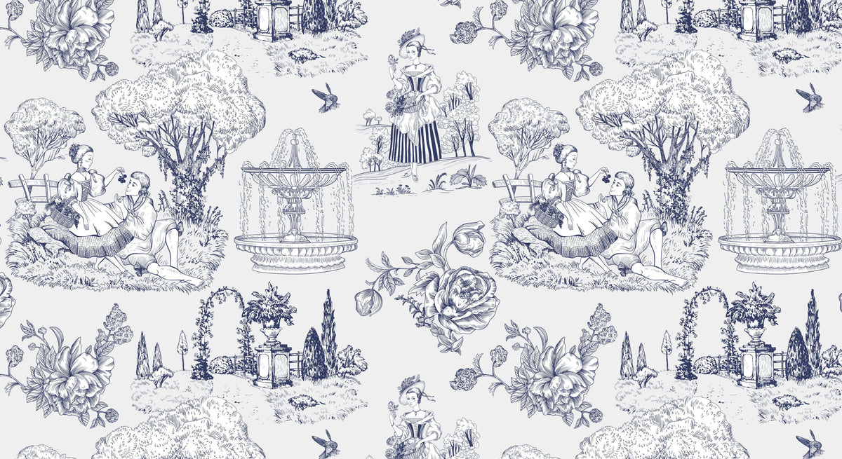 Victorian Ink Garden Personalised Wallpaper