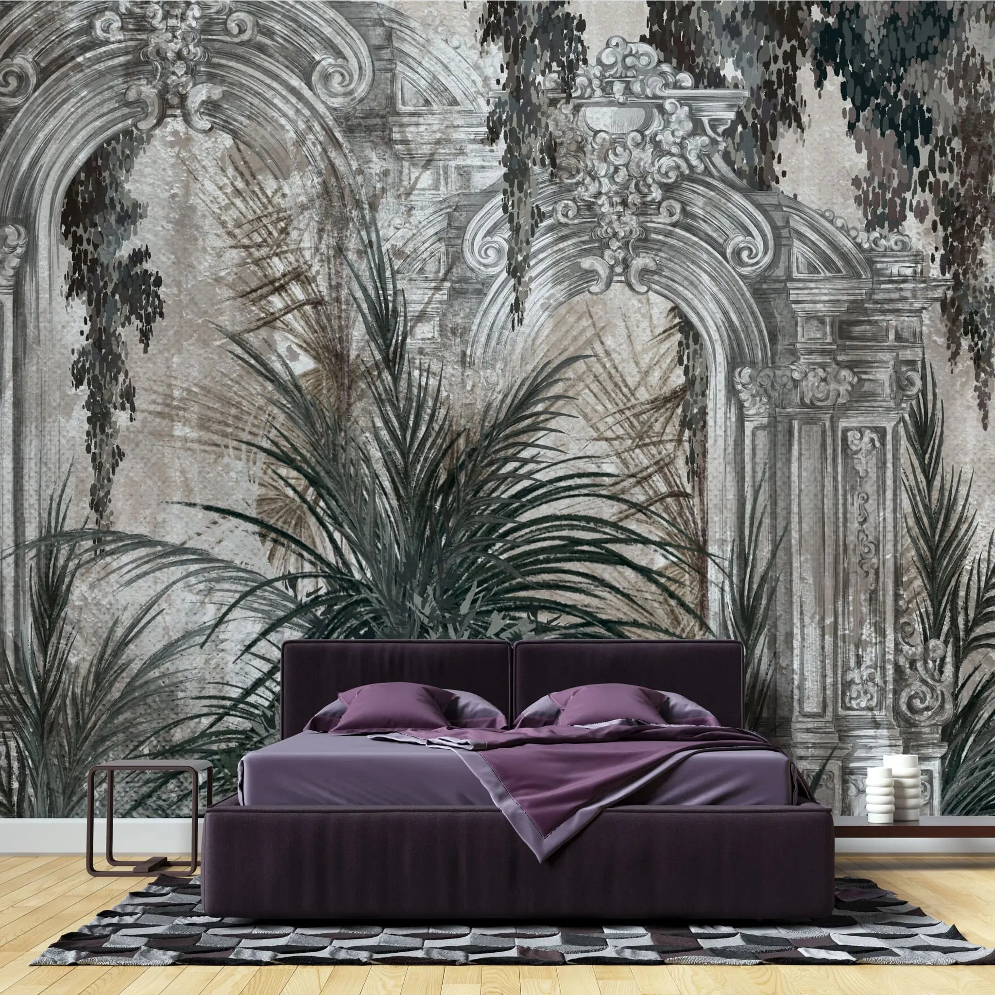 Tapet personalizat victorian cu gradina salbatica intunecata victorian wild garden