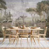 Tapet personalizat victorian cu fantana intr o gradina in stil victorian the fountain