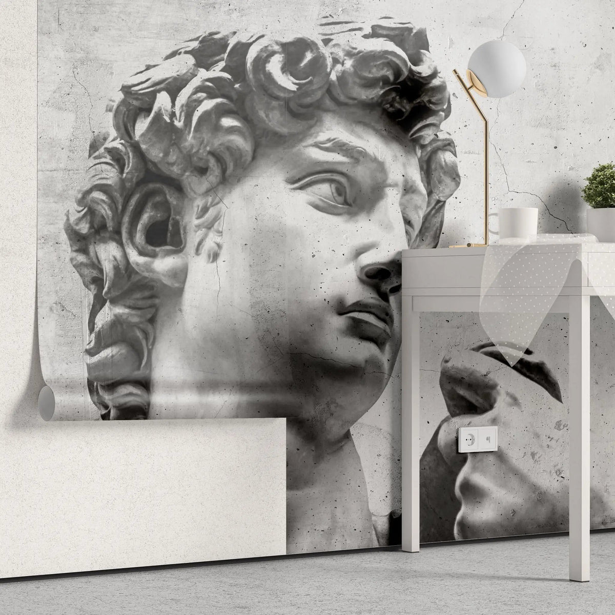 Tapet personalizat victorian cu statuia lui david sculptura de tip portret david statue portrait