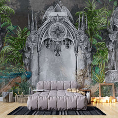 Tapet personalizat victorian coloane decorate paun eleganta victoriana opulenta naturii stil sofisticat farmec peacock columns
