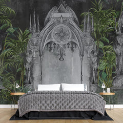 Tapet personalizat victorian arc gotic intunecat mister dramatism arhitecturii medievale nota impunatoare caracter dark gothic arch