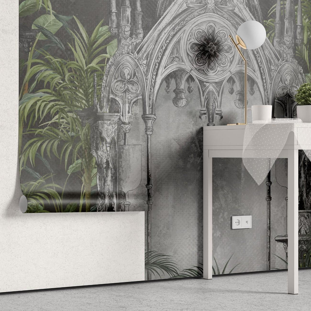 Tapet personalizat victorian arc gotic intunecat mister dramatism arhitecturii medievale nota impunatoare caracter dark gothic arch