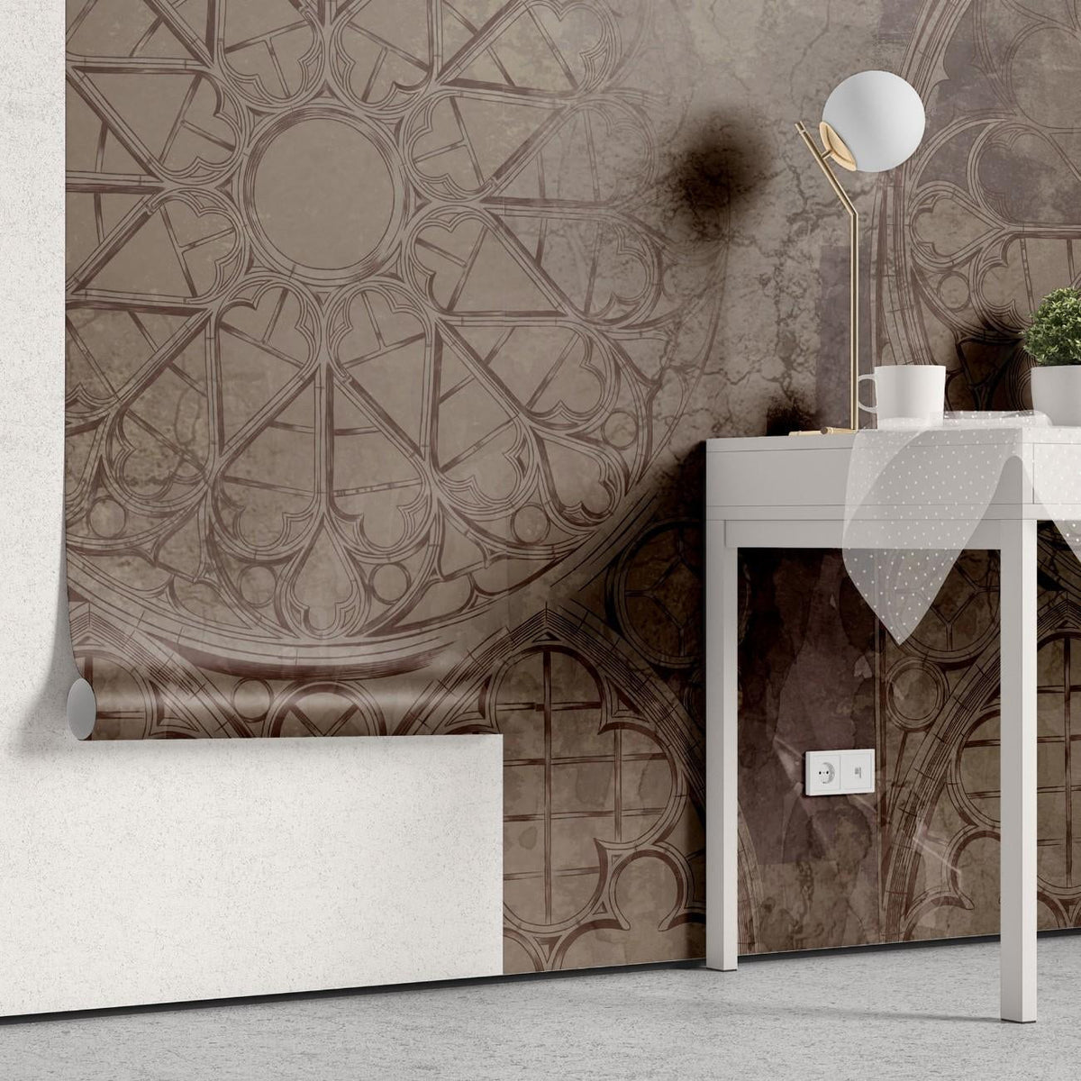 Tapet personalizat victorian arhitectura gotica element dramatism maretie detalii complicate atmosfera inspirata castele vechi goth architecture