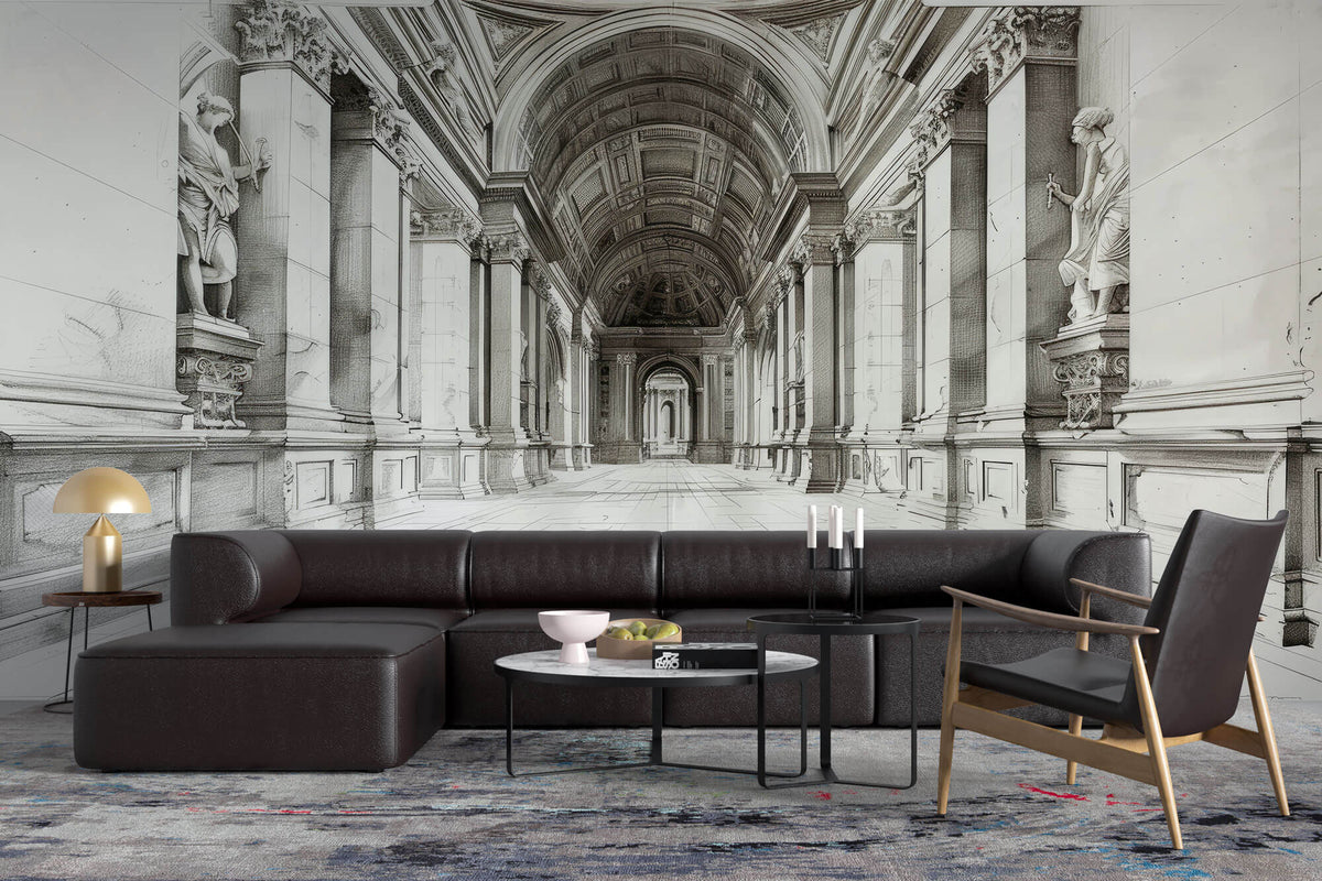 Tapet Personalizat Victorian cu holul arhitectural al unei cladiri in stil neoclasic - NEOCLASSICAL GRANDEUR