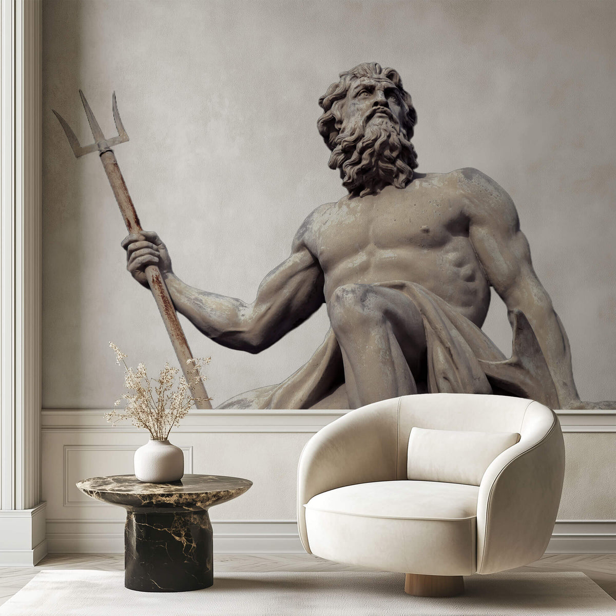 Fototapet Personalizat Victorian cu statuia lui Poseidon - POSEIDON'S SCULPTURE