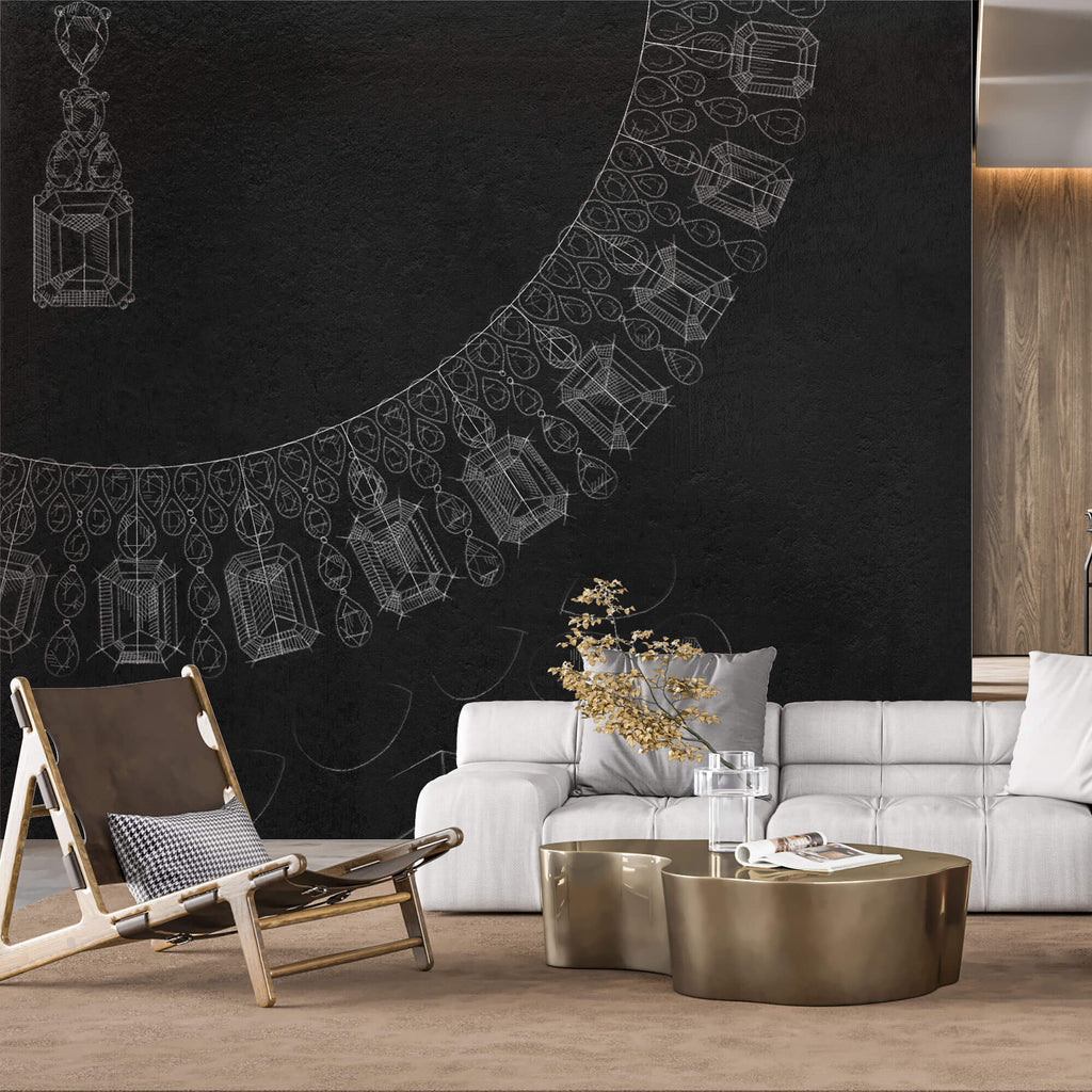 Tapet Personalizat Victorian cu schite cu bijuterii si inel cu diamant - THE BLUEPRINT OF BEAUTY
