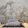 Tapet Personalizat Victorian cu egrete in stil vintage in nuante de bej - VINTAGE BEIGE EGRETES