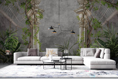 Tapet Personalizat Victorian cu coloane victoriene si jungla tropicala - VICTORIAN JUNGLE COLUMNS