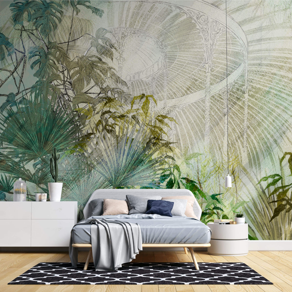 Tapet Personalizat Victorian cu vegetatie intr-o sera - GREEN OASIS