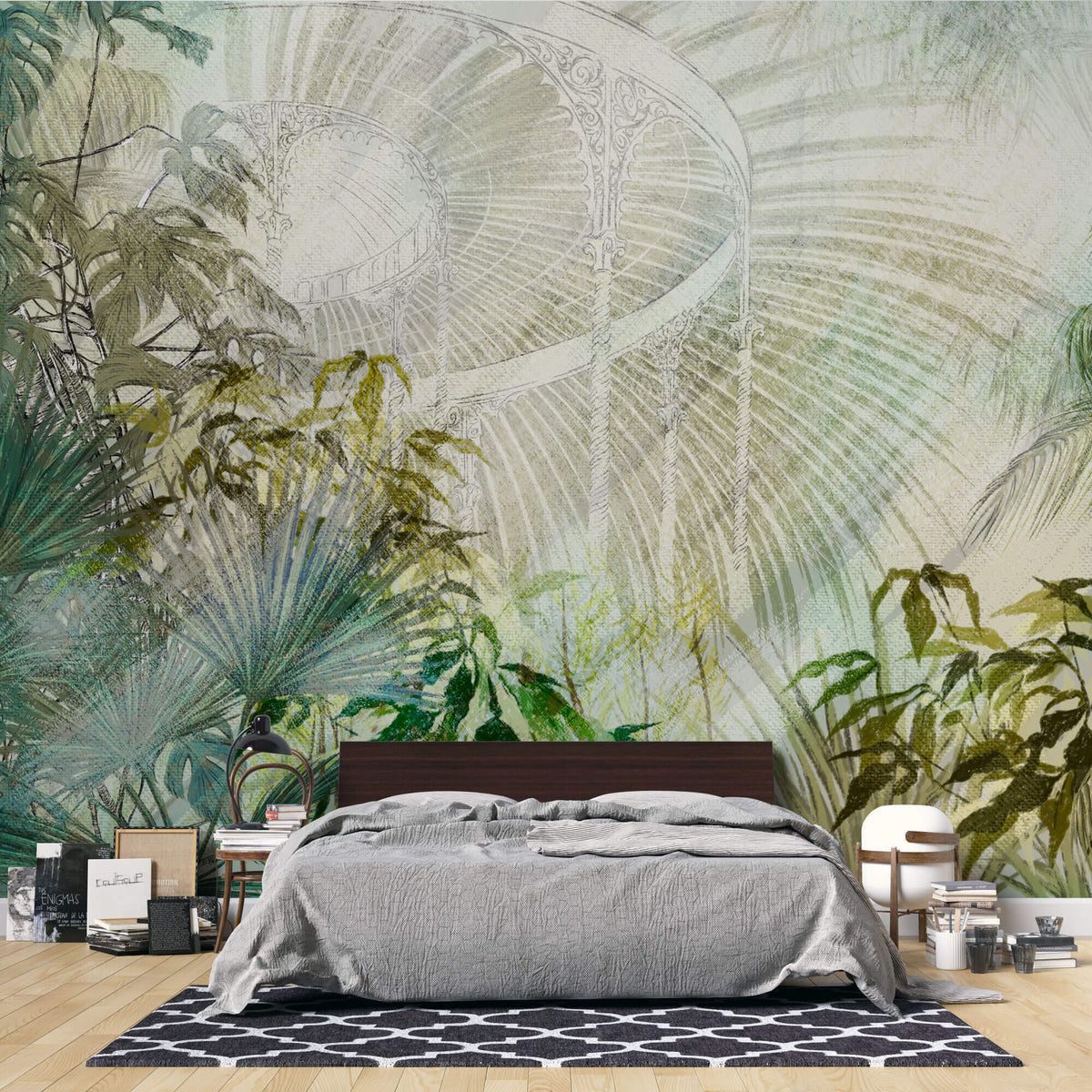 Tapet Personalizat Victorian cu vegetatie intr-o sera - GREEN OASIS