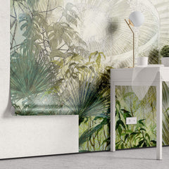 Tapet Personalizat Victorian cu vegetatie intr-o sera - GREEN OASIS