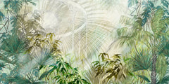 Tapet Personalizat Victorian cu vegetatie intr-o sera - GREEN OASIS