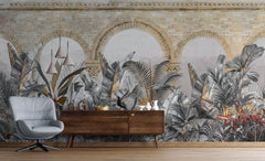 Tapet Personalizat Victorian cu ruine si vegetatie tropicala - EXOTIC RUINS