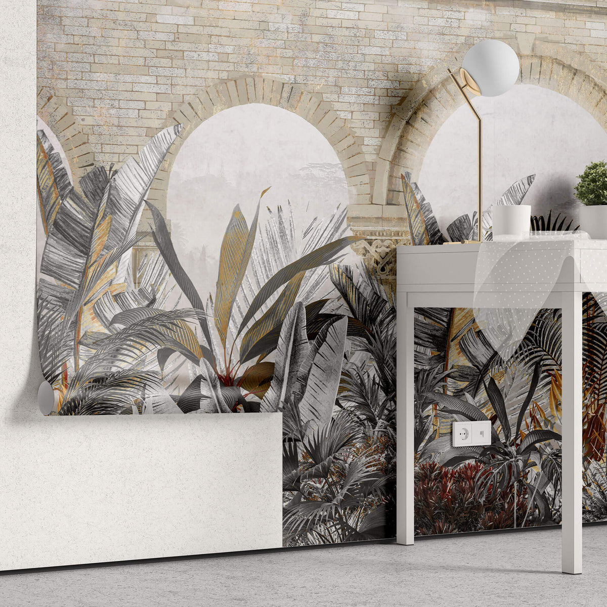 Tapet Personalizat Victorian cu ruine si vegetatie tropicala - EXOTIC RUINS