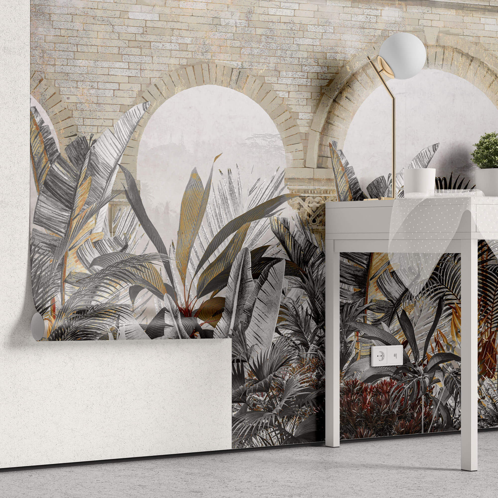 Tapet Personalizat Victorian cu ruine si vegetatie tropicala - EXOTIC RUINS