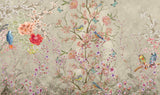 Tapet Personalizat Victorian cu gradina inflorita si pasari colorate - VICTORIAN VIVID GARDEN