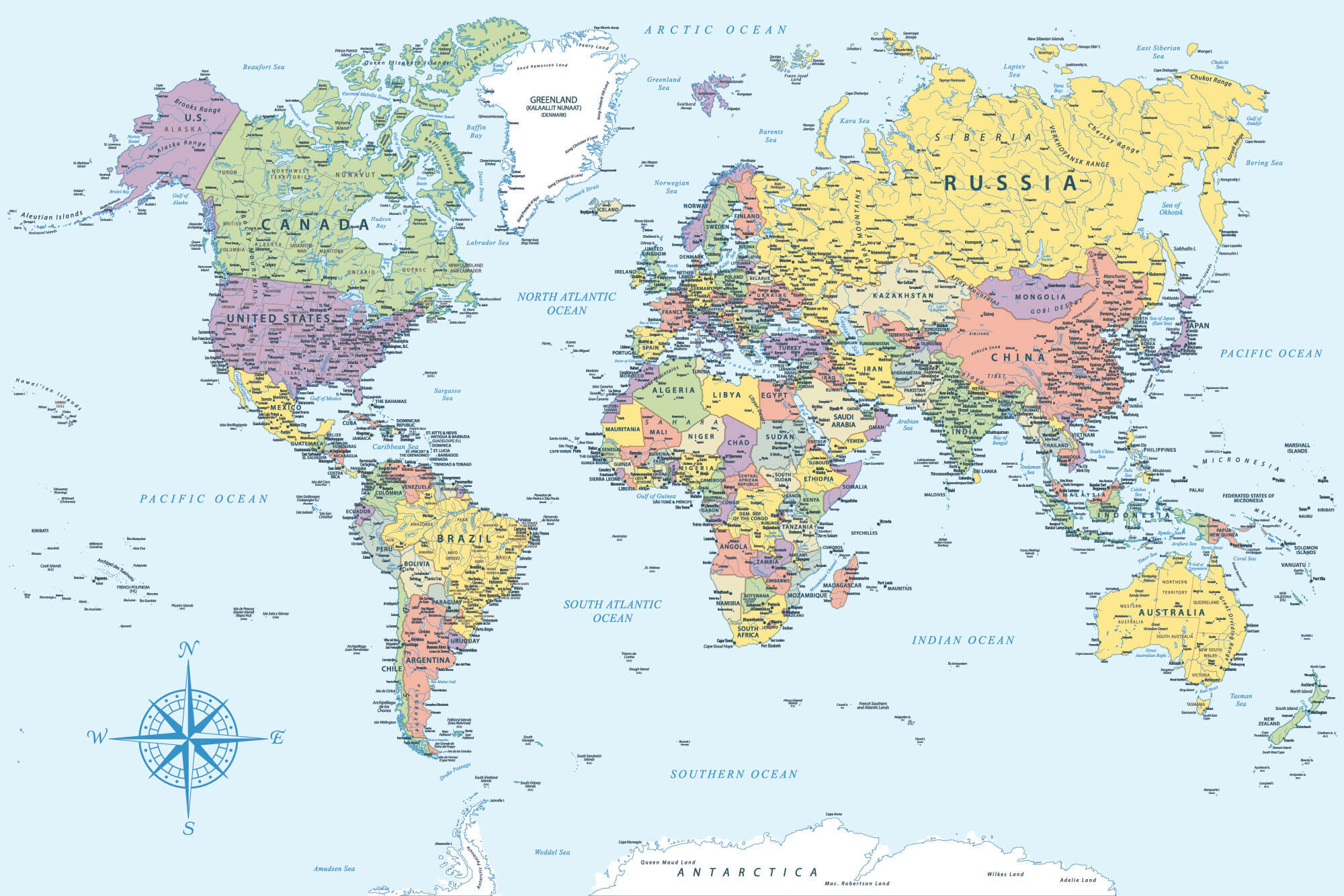 Tapet Personalizat cu harta lumii 2 - THE GLOBE