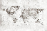 Tapet Personalizat cu harta lumii in stil grunge cu textura de perete cimentat - GRUNGE WORLD'S MAP