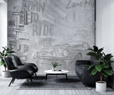 Tapet personalizat indicatoare si masini born to drive