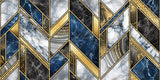 Tapet personalizat marble in stil luxury cu marmura alba albastra si neagra cu insertii aurii luxury marble