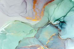 Tapet personalizat marble cu marmura colorata in nuante de albastru si portocaliu sunset marble
